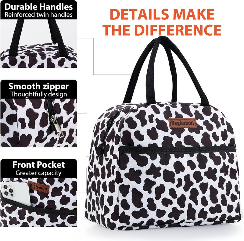 Baglemon Insulated Lunch Bag for Women Men, Lunch Containers Reusable High Capacity Lunch Tote Bags for Work Picnic - Image 3